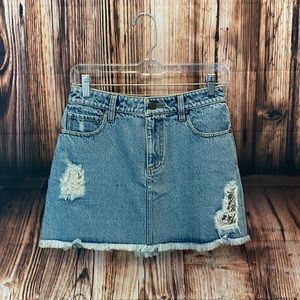 Alice + Olivia Denim Mini with Chainmail